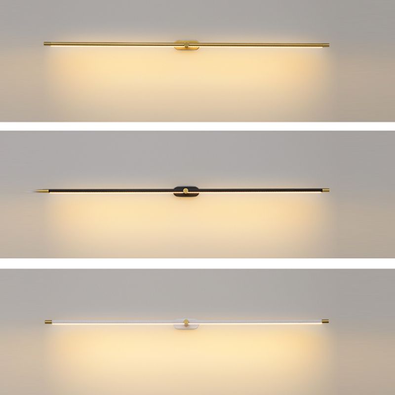 Ivox gull- og svart lineær vegglampe, ultratynt moderne design