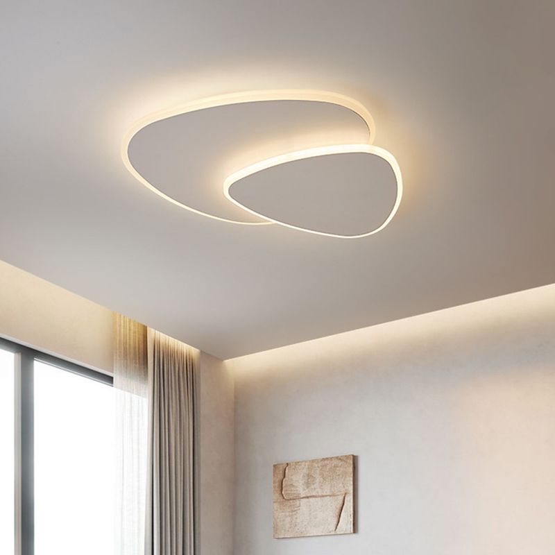 Zeno Designer Geometric Oval Flush Mount Ceiling Light