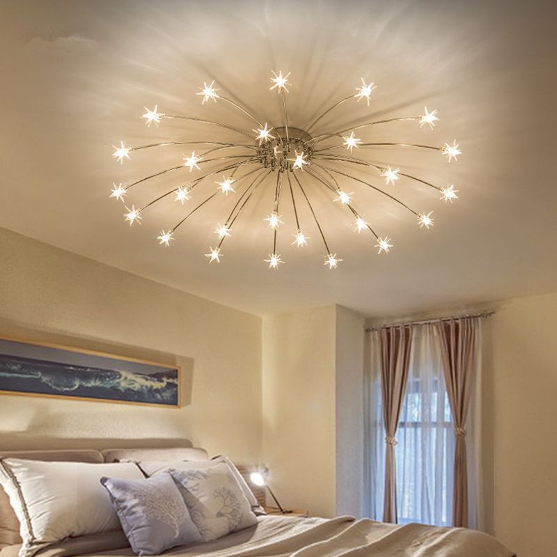 Arisha Art Deco Starry Glass Shade Flush Mount Ceiling Light