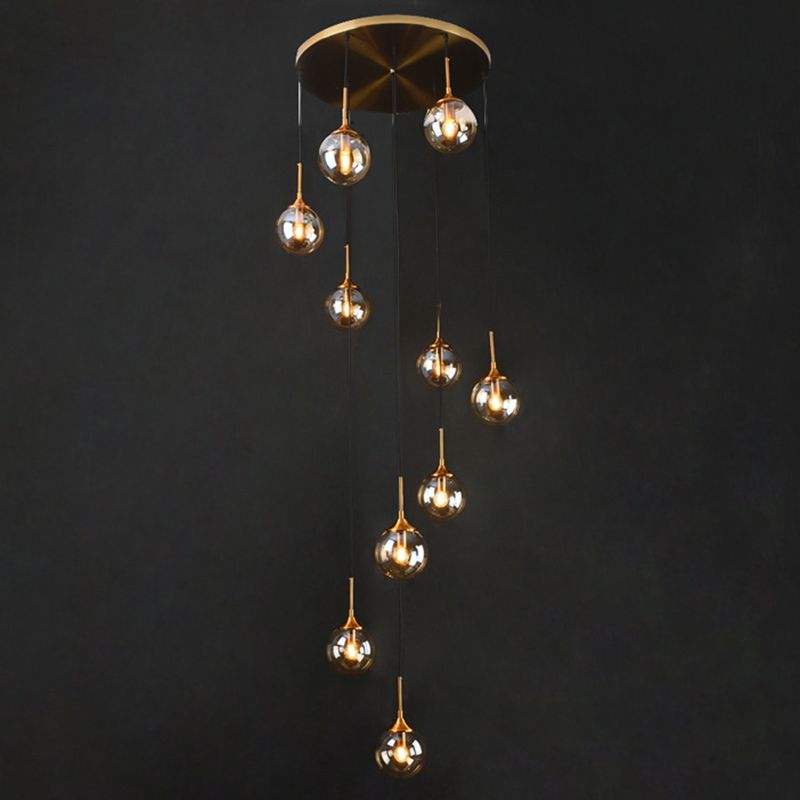 Valentina Modern Spiral Ball Glass Staircase Chandelier - Neutralighting