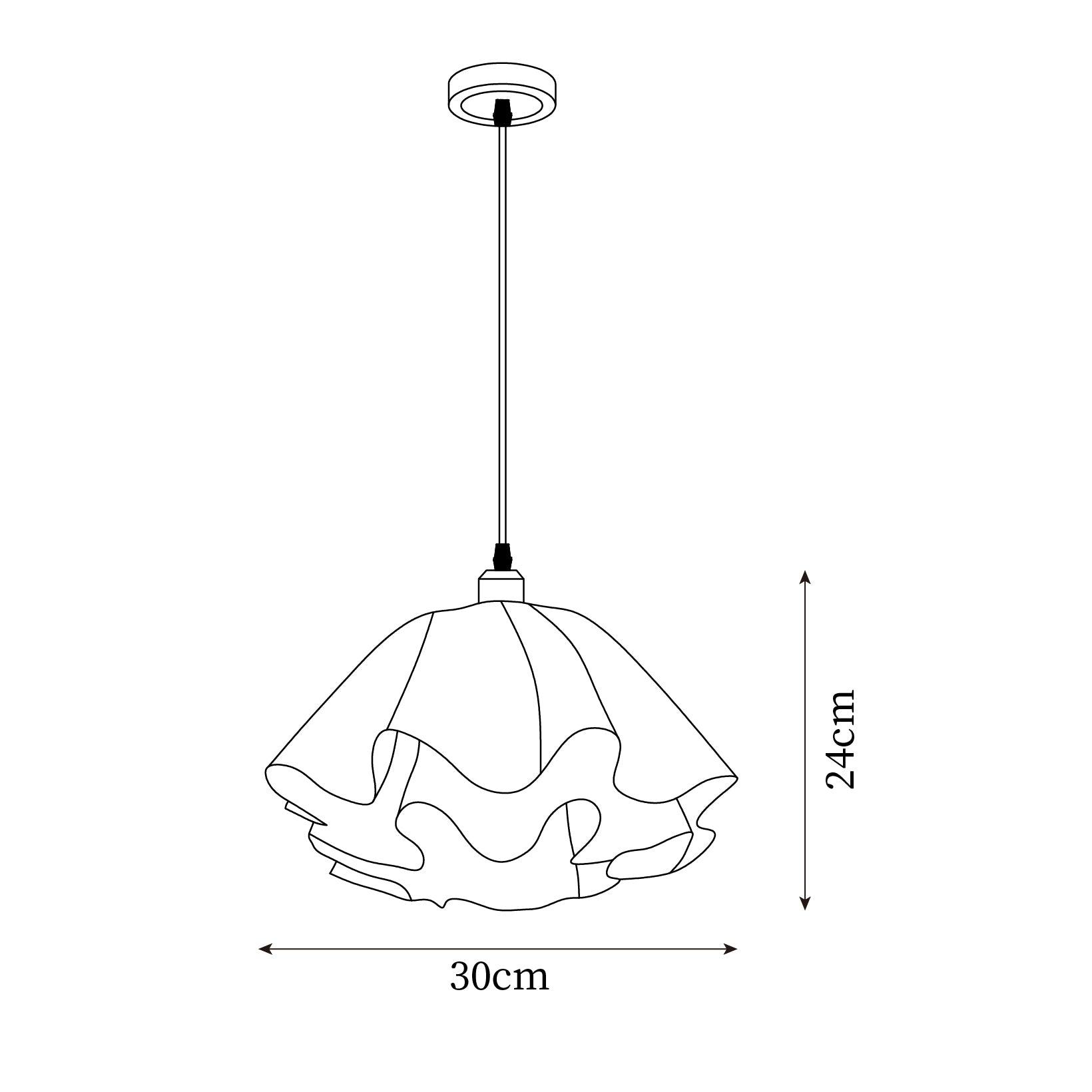 Gailon Pleated Pendant Lamp, Brass And White Finish, 30 Cm And 40 Cm Sizes