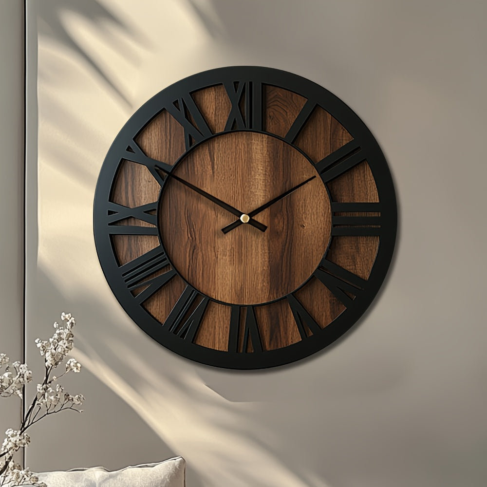 Timeless Elegance - Silent Wooden Vintage Wall Clock | ribuella