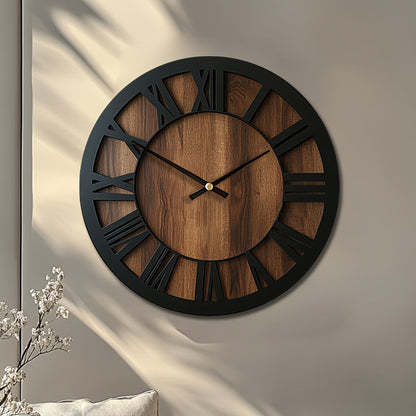 Timeless Elegance - Silent Wooden Vintage Wall Clock | ribuella