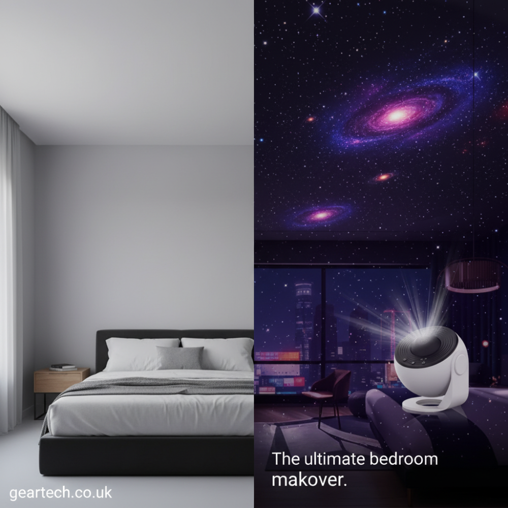 360°-Galaxy-Projektor mit Sternehimmel, rotierend, Nachttlichtszene mit Sternen und Nebeln, mehrere Filzscheiben