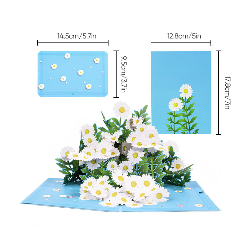 3D-pop-up-kort till mors dag med blommotiv, minnessak och detaljerad blommande design