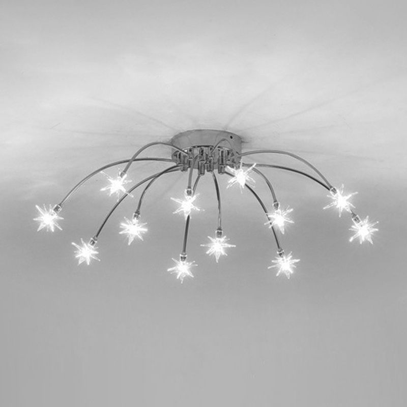 Arisha Art Deco Starry Glass Shade Flush Mount Ceiling Light