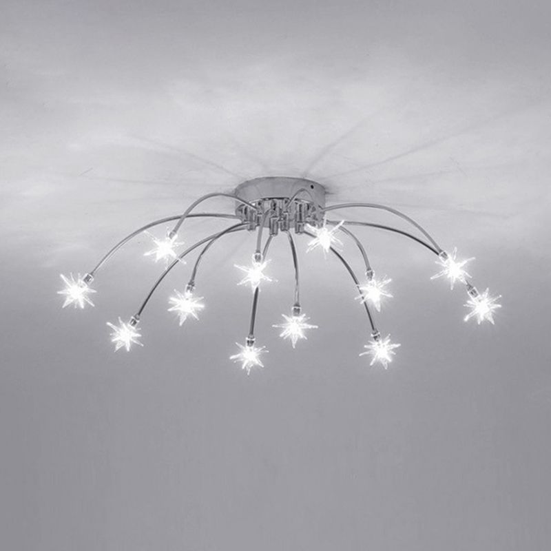 Arisha Art Deco Starry Glass Shade Flush Mount Ceiling Light
