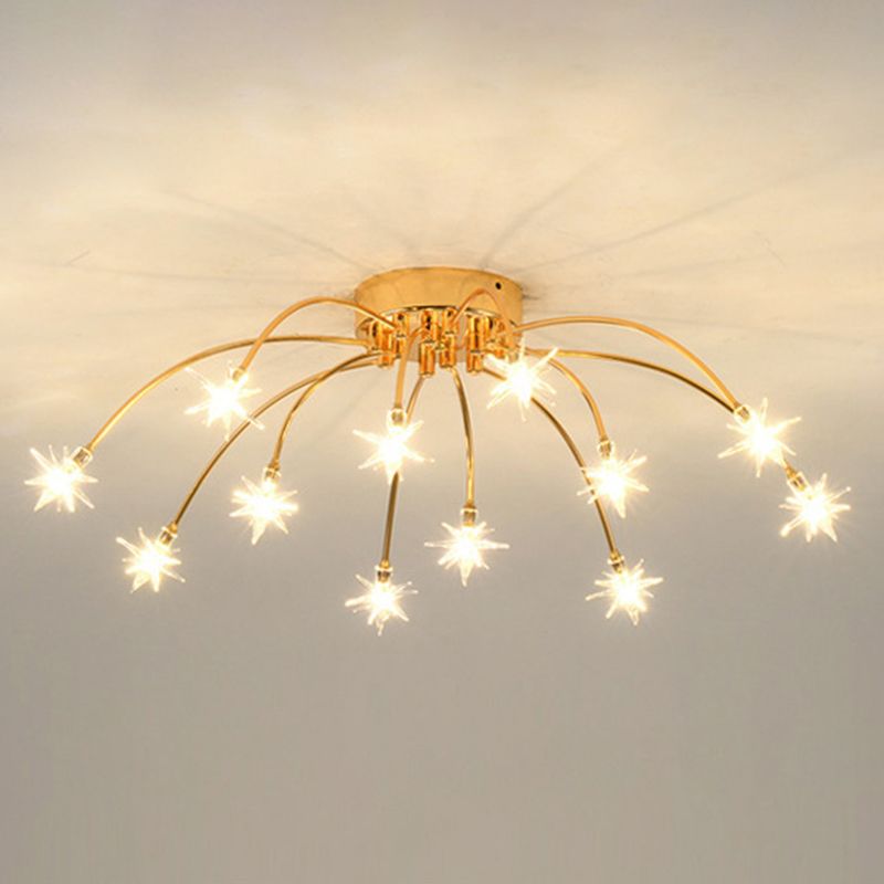 Arisha Art Deco Starry Glass Shade Flush Mount Ceiling Light