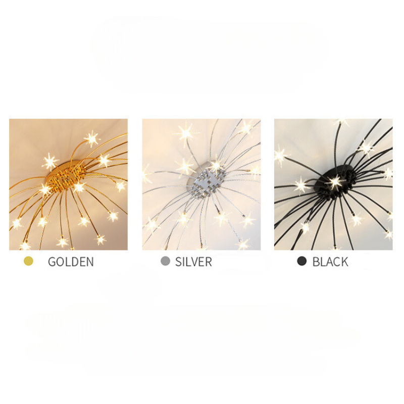 Arisha Art Deco Starry Glass Shade Flush Mount Ceiling Light