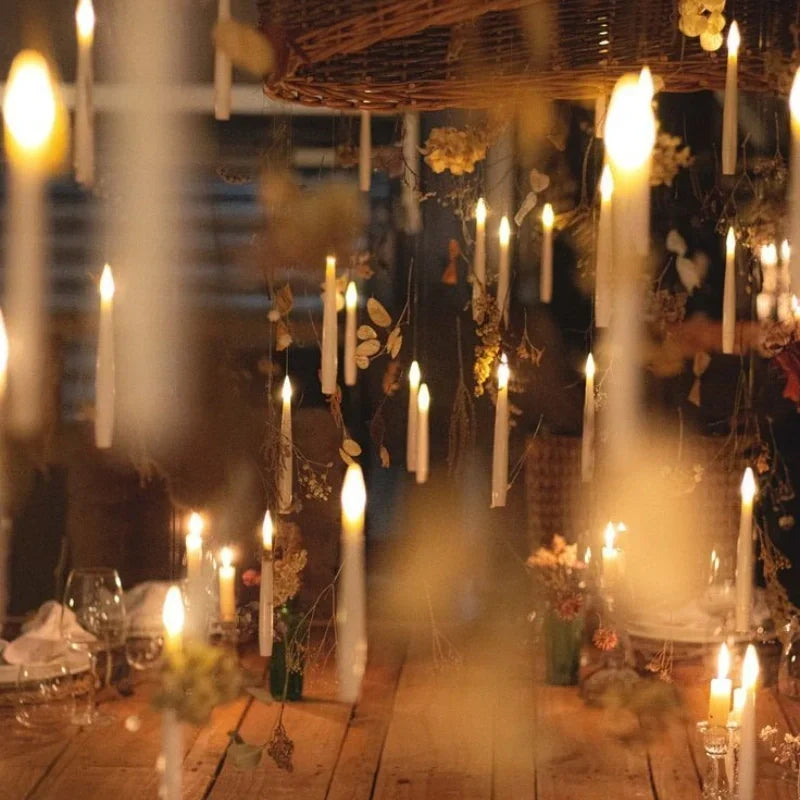 סט נרות LED צפים בטוחים וללא להבה — כולל שרביט אינטראקטיבי
