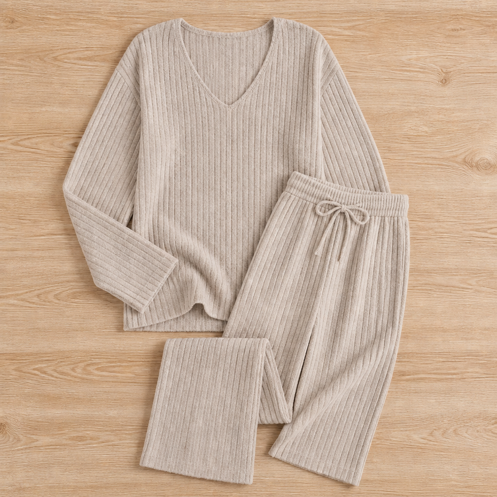 SeranaSilk Soft Ribbed Lounge Set | Embrace All-Day Luxury That Flatters Every Curve | ribuella