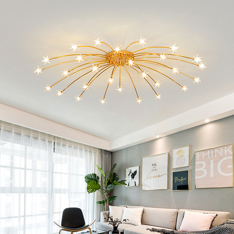 Arisha Art Deco Starry Glass Shade Flush Mount Ceiling Light