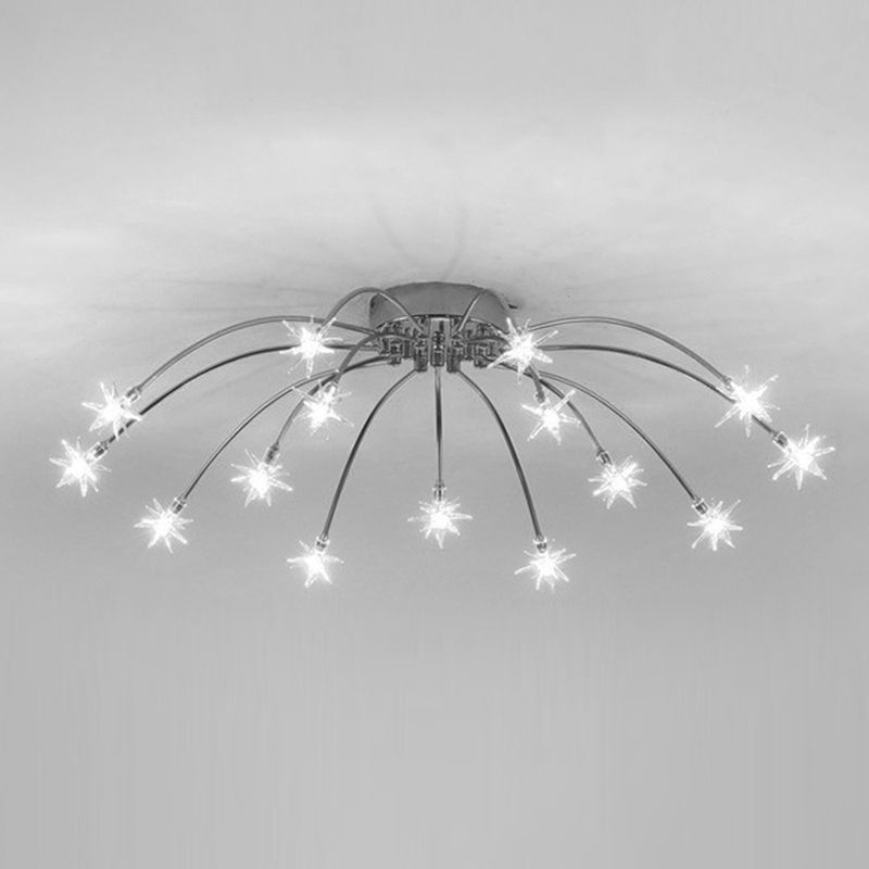 Arisha Art Deco Starry Glass Shade Flush Mount Ceiling Light