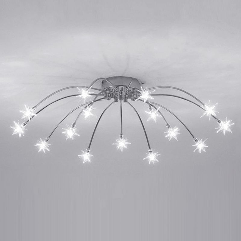 Arisha Art Deco Starry Glass Shade Flush Mount Ceiling Light