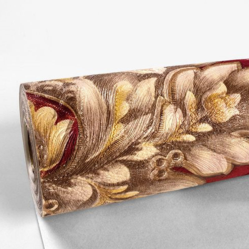 Self-Adhesive Vintage Damask Wallpaper with 3D Embossed Design | ribuella