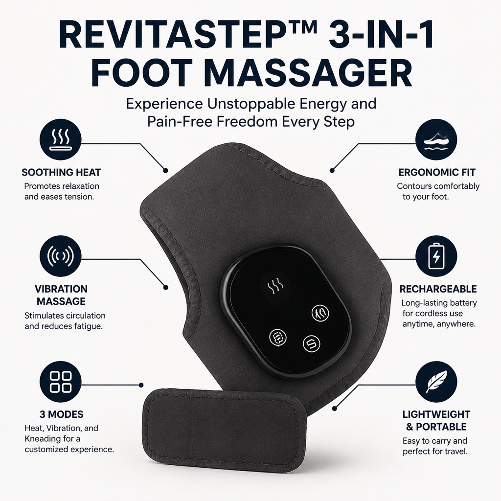 RevitaStep 3-in-1 Foot Massager | Experience Unstoppable Energy and Pain-Free Freedom Every Step | ribuella