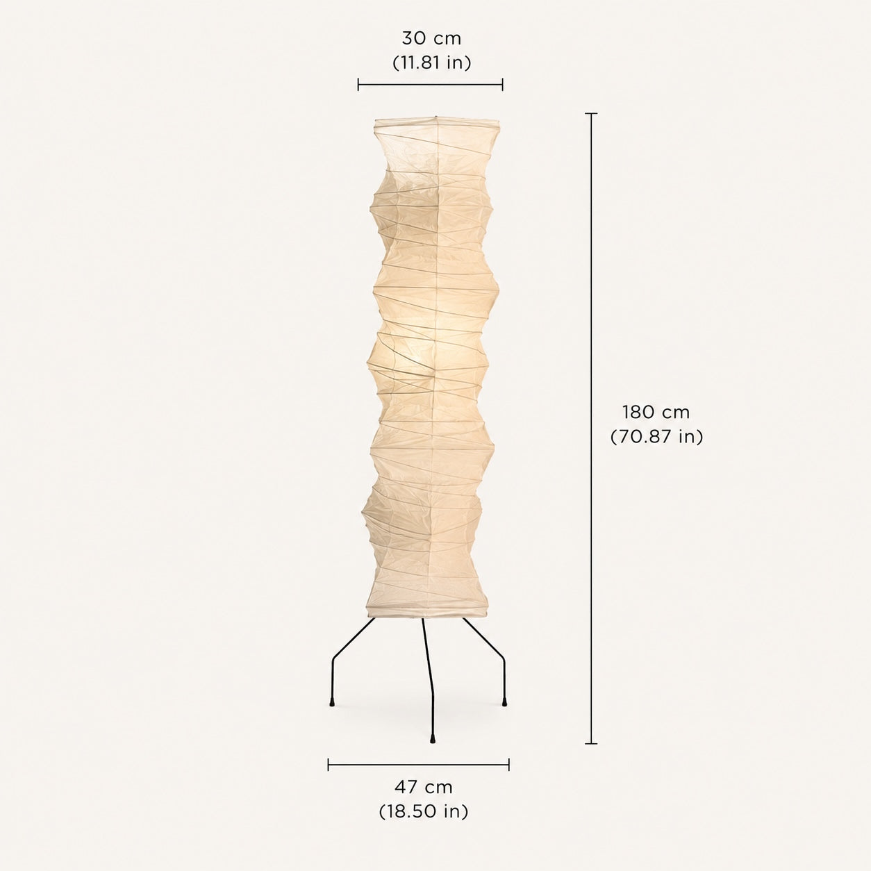 Lampadaire noir moderne au design réglable, avec abat-jour en papier washi pour ampoules LED | ribuella