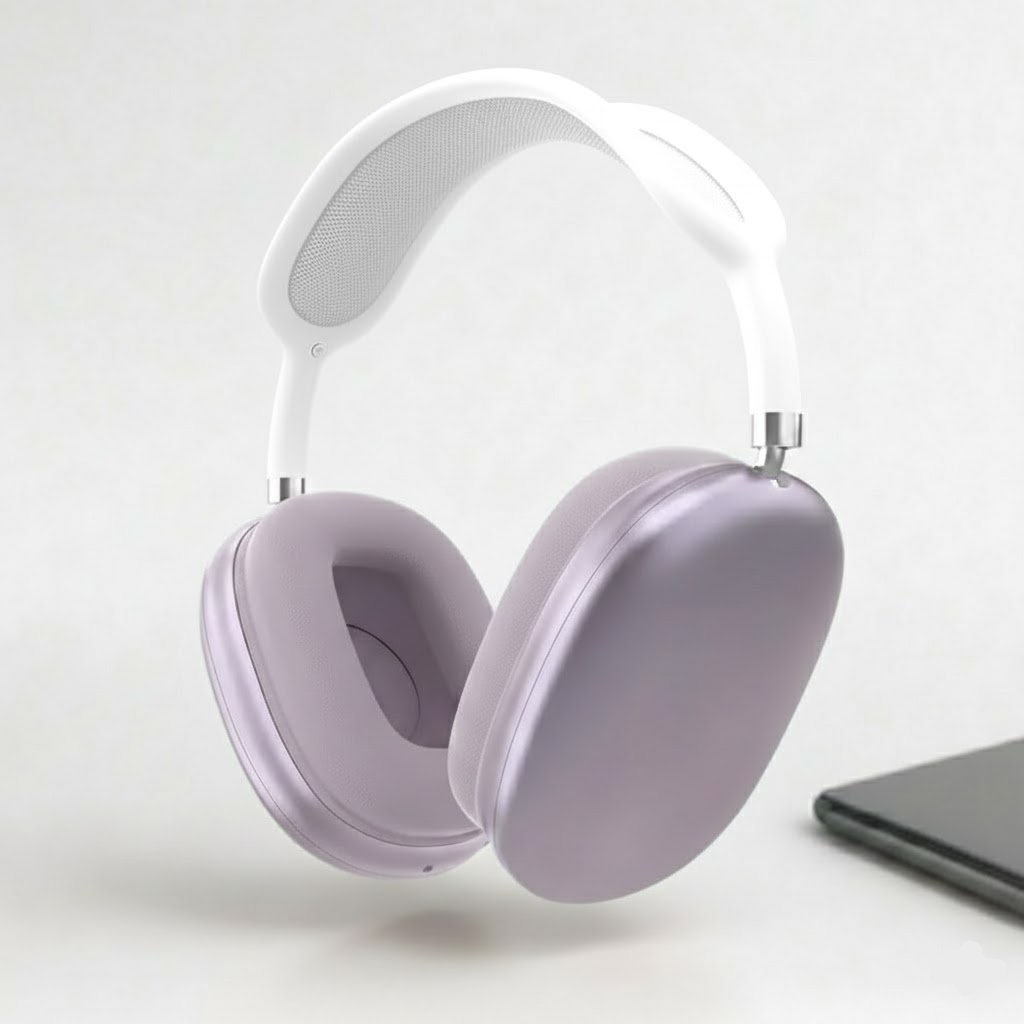 سماعات رأس لاسلكية تعمل بتقنية Bluetooth وتغطي الأذنين، بتصميم قابل للطي وعمر بطارية طويل