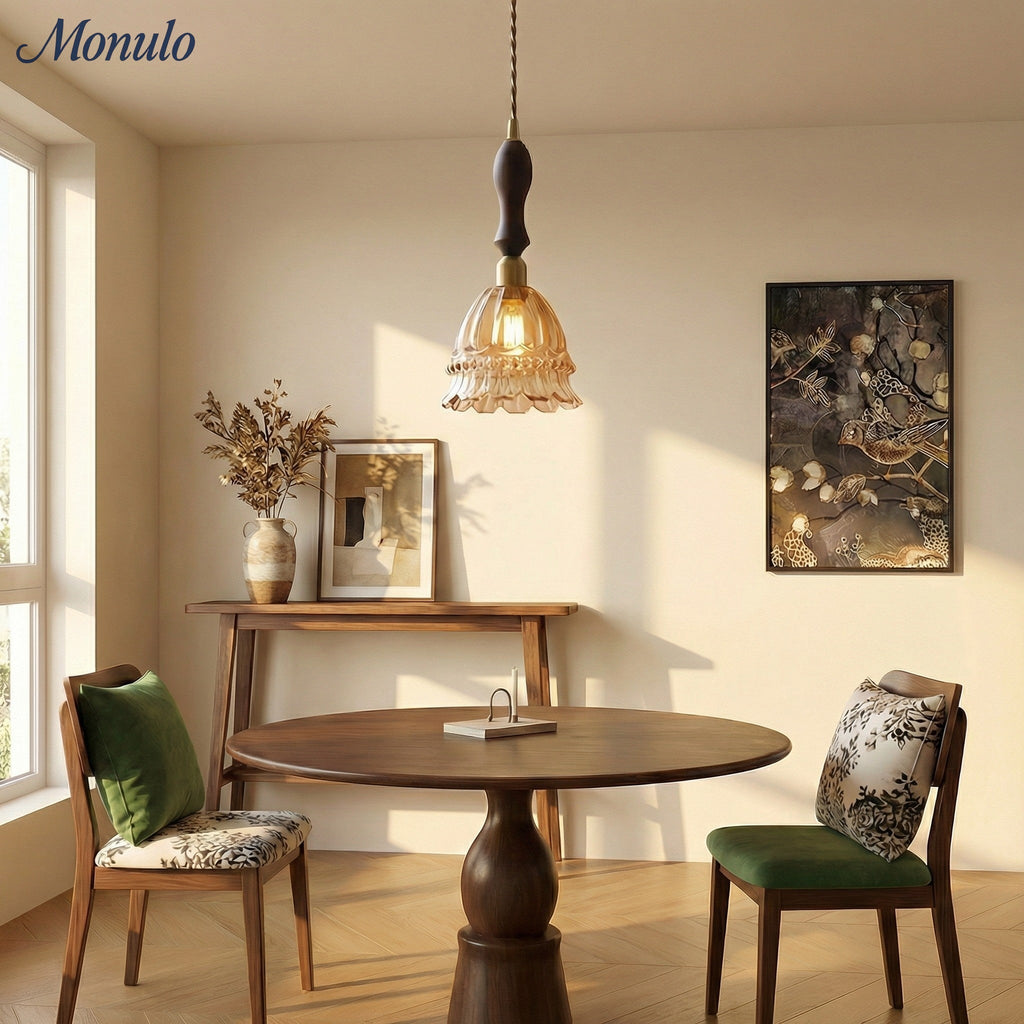 Glass Jellyfish Pendant Light M38, French Pastoral, Compact