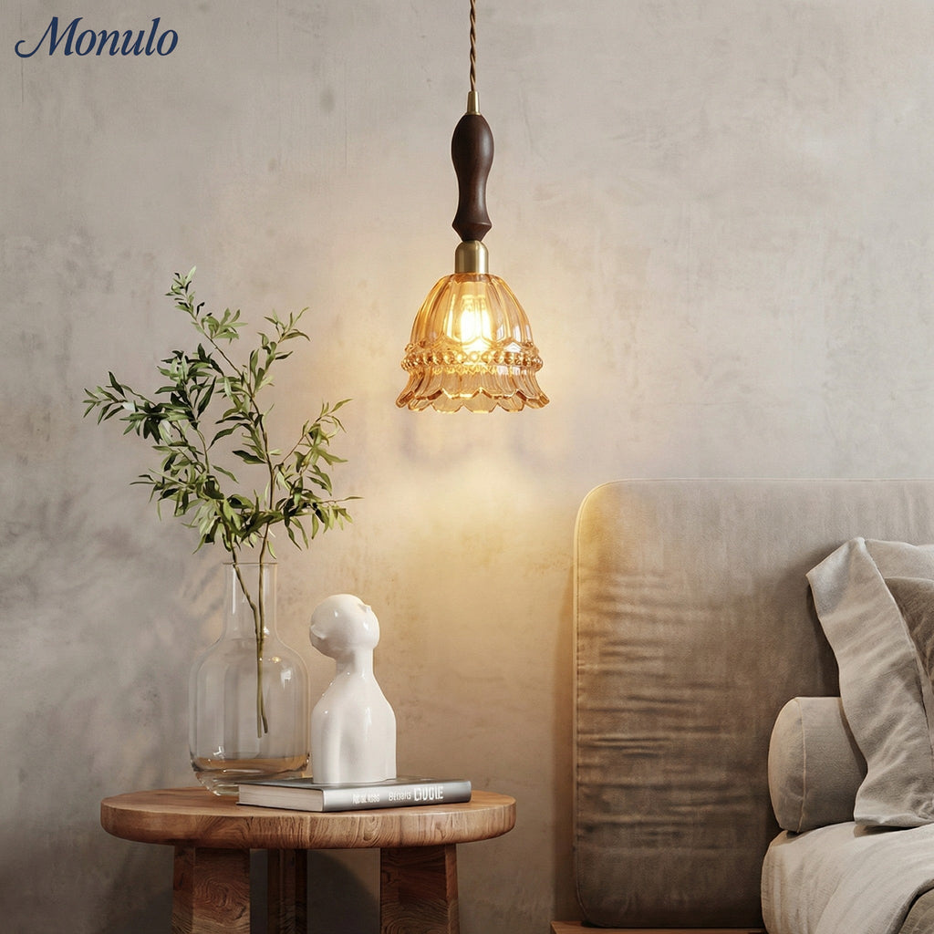Glass Jellyfish Pendant Light M38, French Pastoral, Compact
