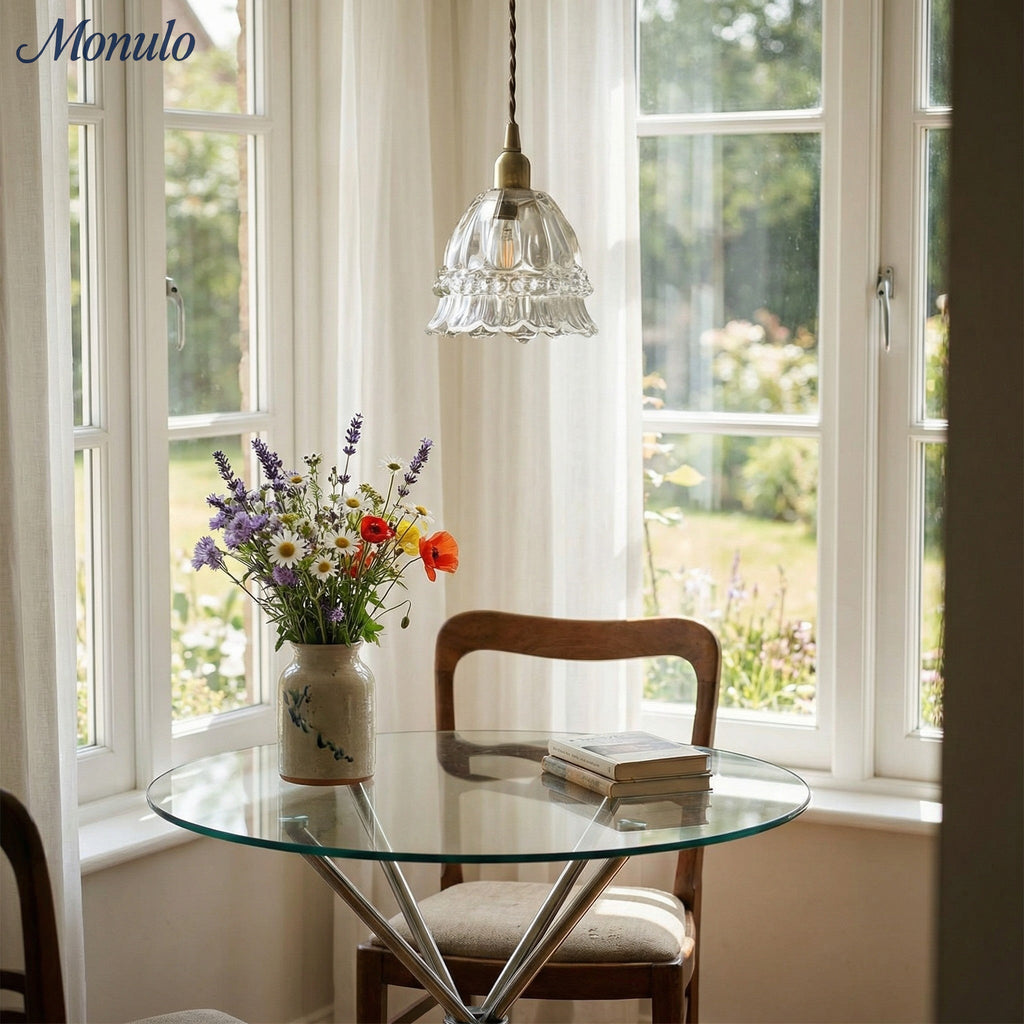 Glass Jellyfish Pendant Light M38, French Pastoral, Compact