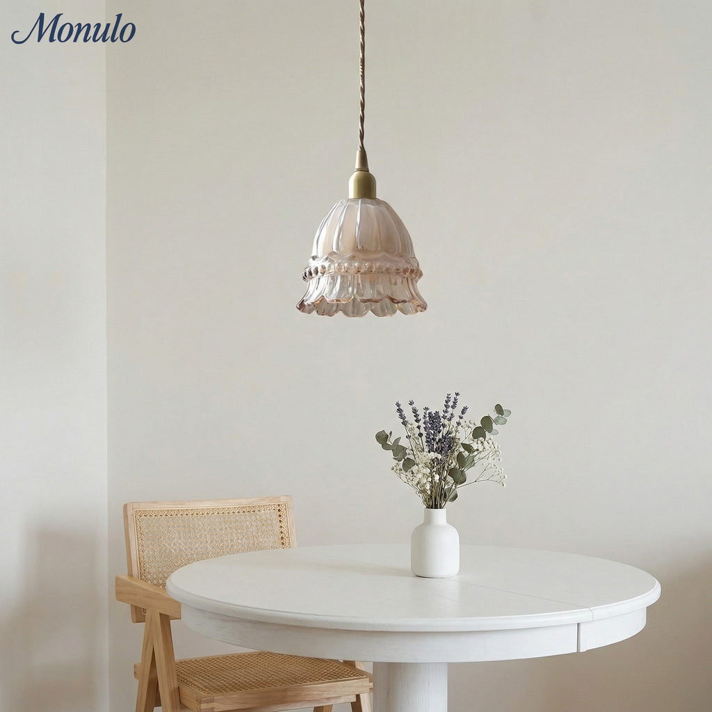 Glass Jellyfish Pendant Light M38, French Pastoral, Compact