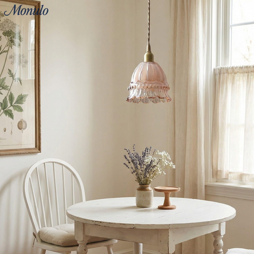 Glass Jellyfish Pendant Light M38, French Pastoral, Compact