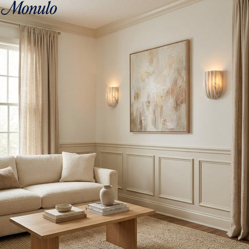Fluted Glass Wall Lamp - Vertical Ribbed Shade, Warm Ambient Glow