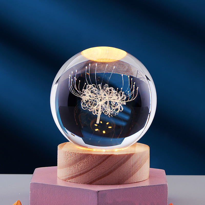 LumaOrb Crystal 3D Night Lamp Elegant Ambient Bedroom Light