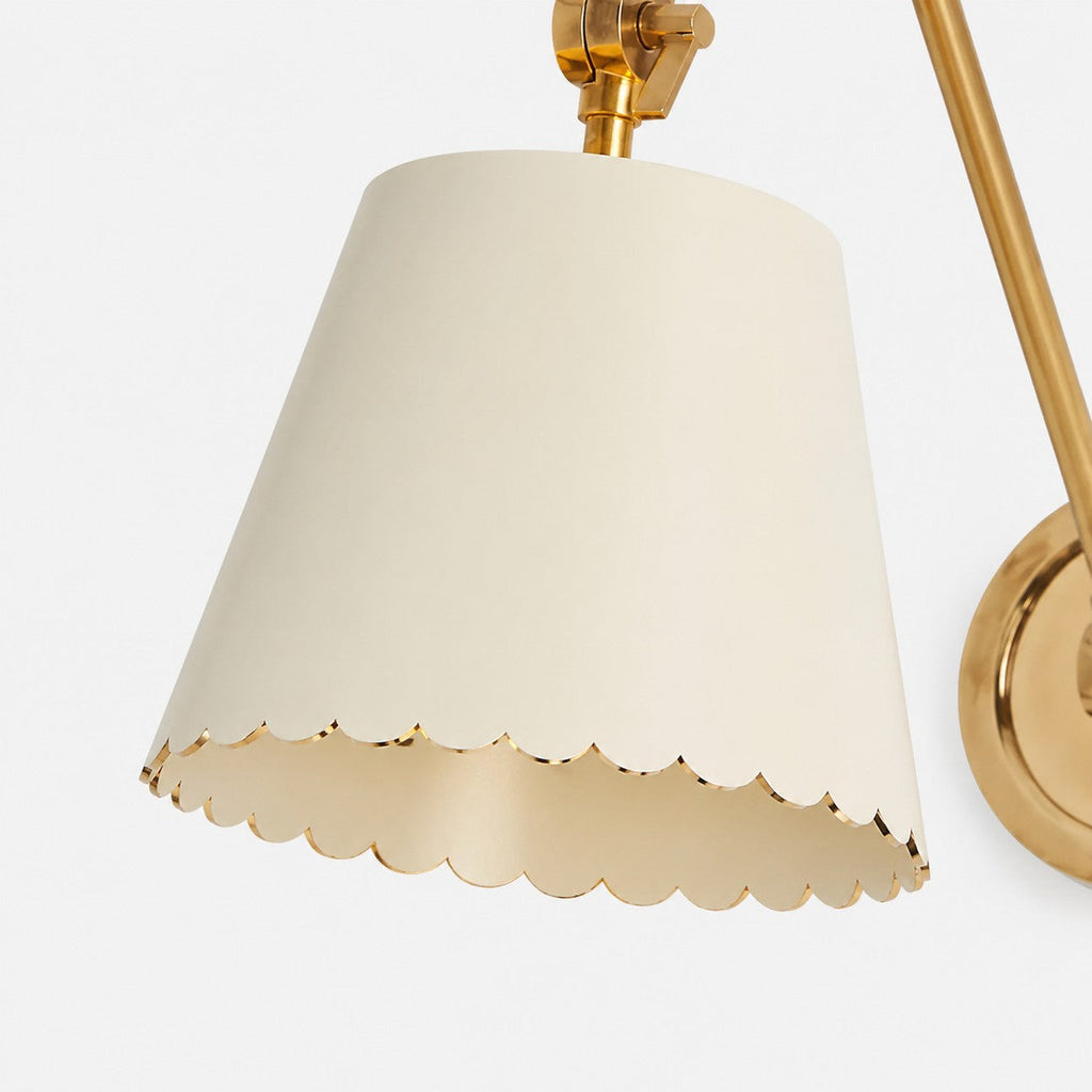 Foldray Scalloped Drum Wall Sconce - Modern Rustic Compact Wall Light