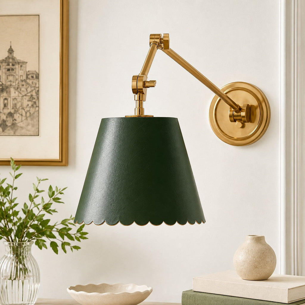 Foldray Scalloped Drum Wall Sconce - Modern Rustic Compact Wall Light