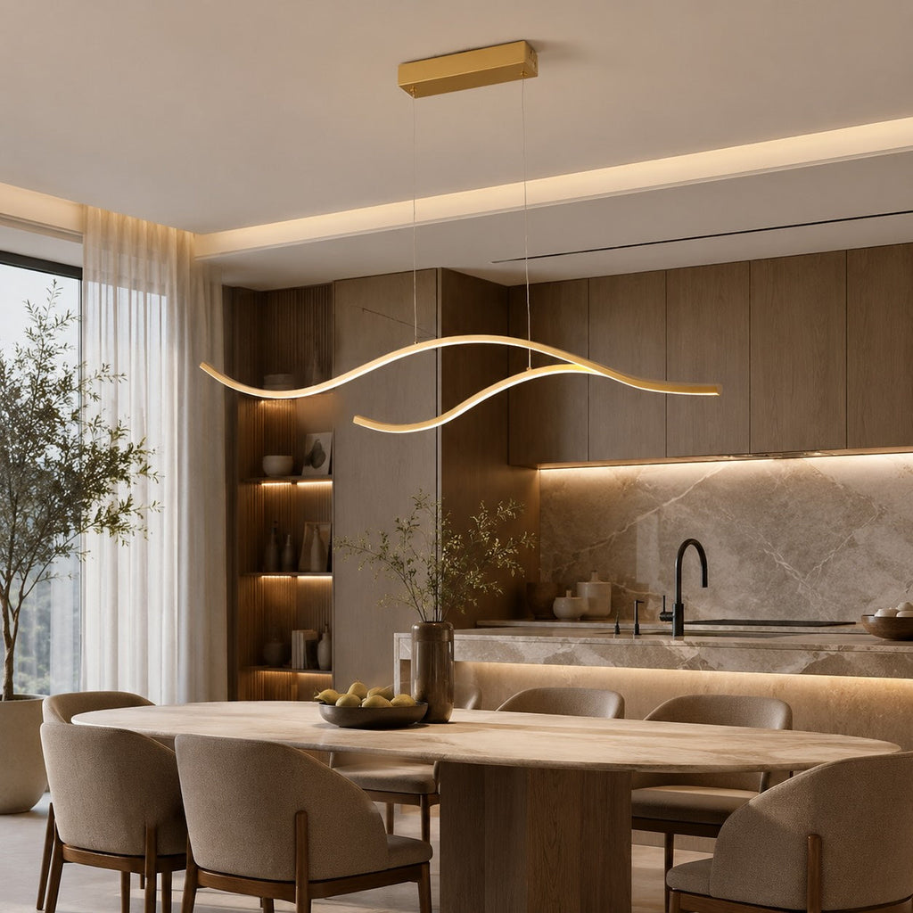 Moderne LED-Pendelleuchte, verstellbare Hängeleuchte aus Metall mit Silikonschirm, dimmbar | ribuella