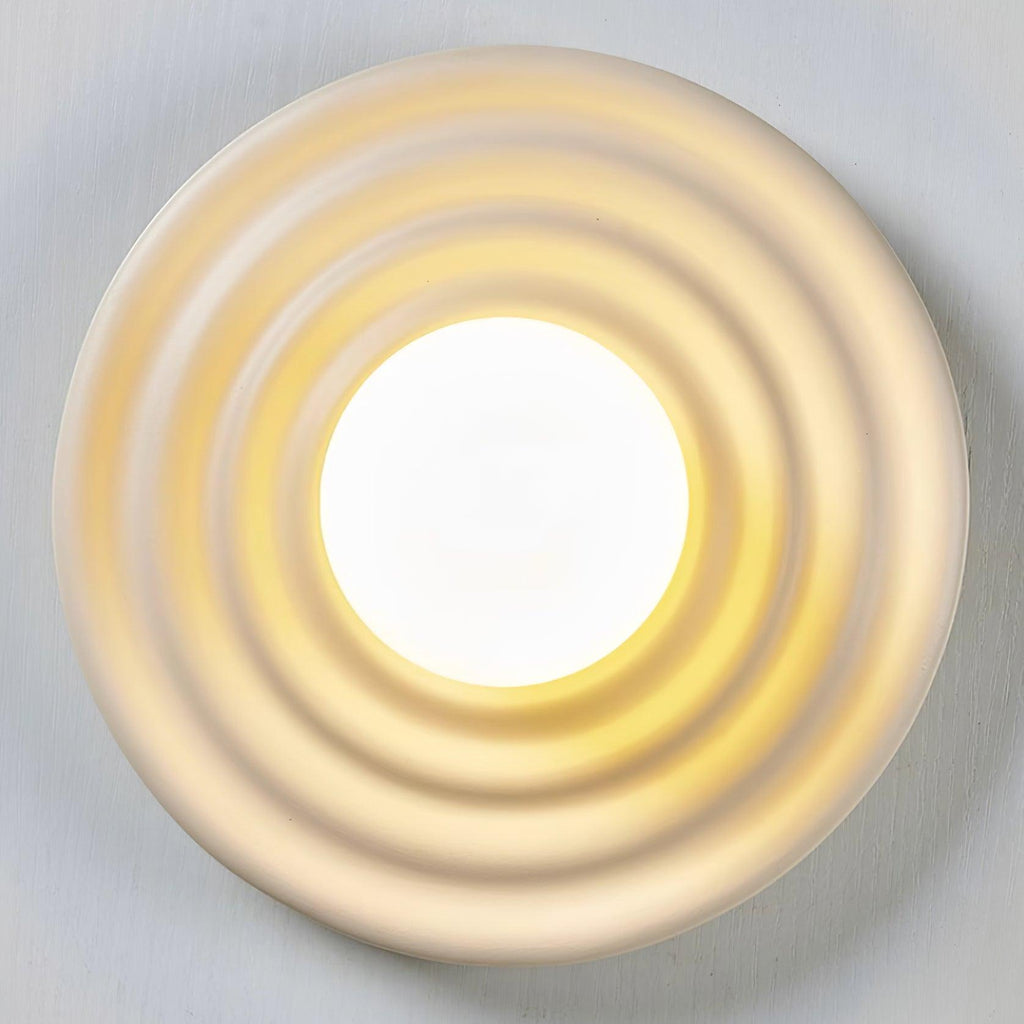 Francie Ceiling Light, Circular Disc Shape, Wabi Sabi Details, Warm Ambient Glow