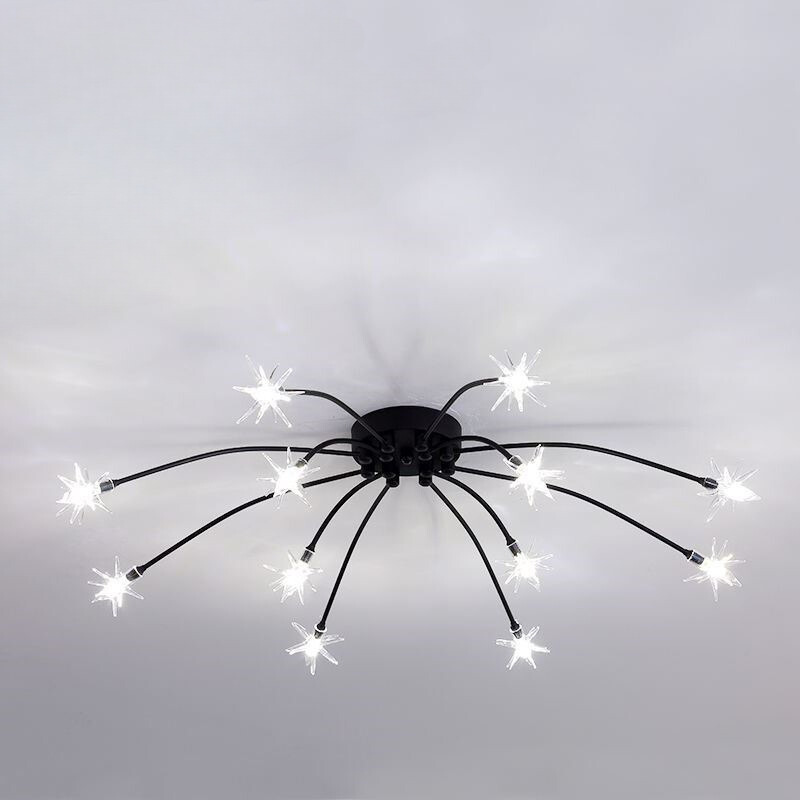 Arisha Art Deco Starry Glass Shade Flush Mount Ceiling Light