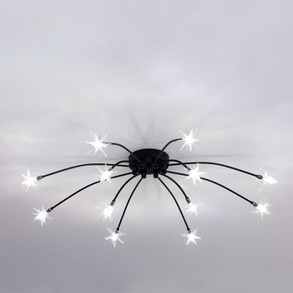 Arisha Art Deco Starry Glass Shade Flush Mount Ceiling Light
