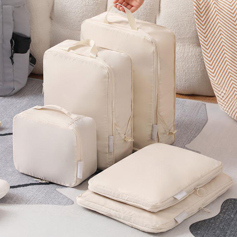 Set di 6 cubi da viaggio a compressione impilabili, organizzatori per valigia