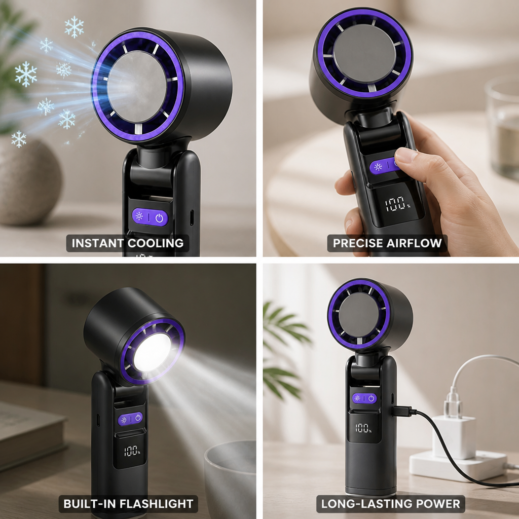 Félvezetős hűtőlemezes kézi ventilátor (4000 mAh) | ribuella