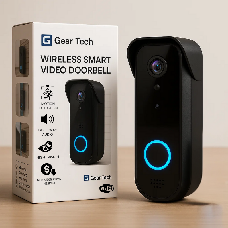 Wireless Security Doorbell - Motion Alerts, Day Night Vision, Long Battery Life, Smart Tracking