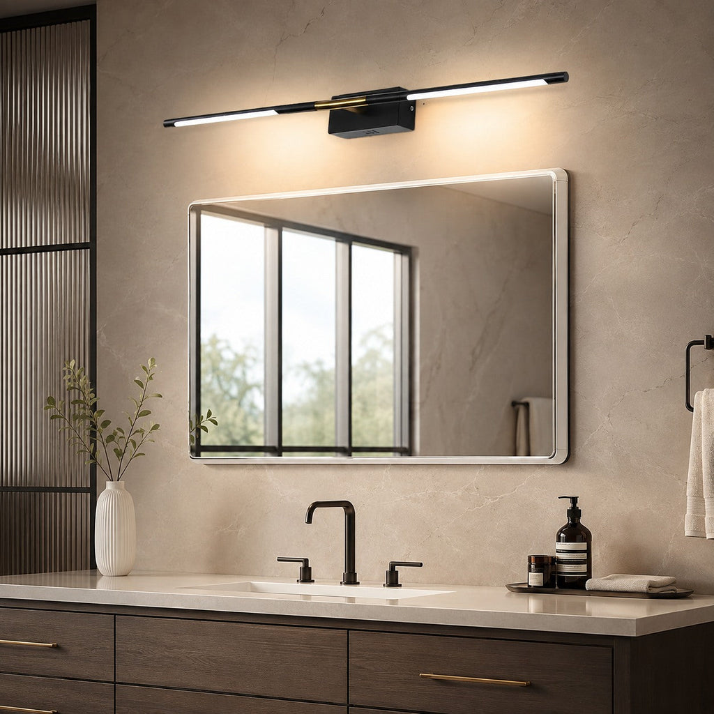 Modern Bathroom Vanity Light Bar Wall Mounted Black Acrylic LED Fixture Dimmable 6W 110V | ribuella