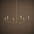 Large Antique Gold Leaf Round Chandelier – 6 or 8 Light Iron Dining Room Ceiling Light | ribuella