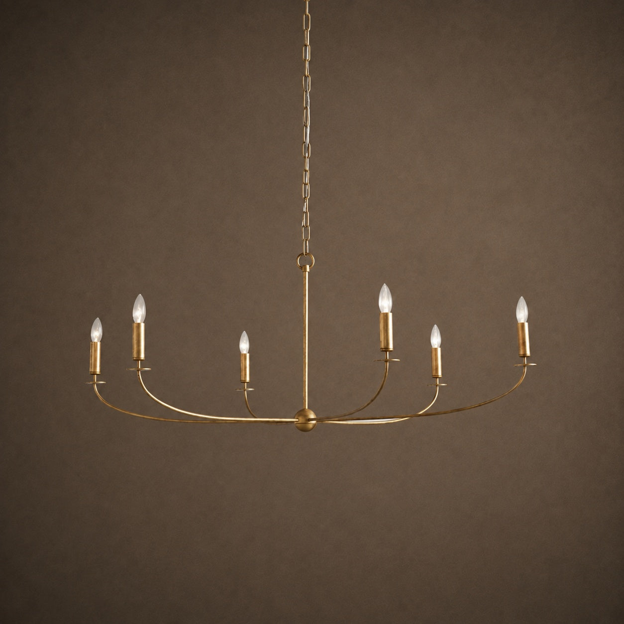 Large Antique Gold Leaf Round Chandelier – 6 or 8 Light Iron Dining Room Ceiling Light | ribuella