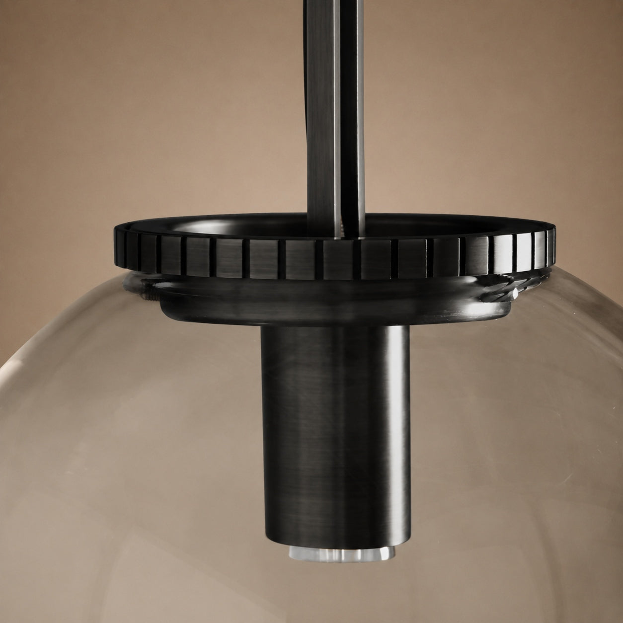 Modern Glass Globe Pendant Light with Chain – Brass or Bronze, Clear or Milk Glass | ribuella