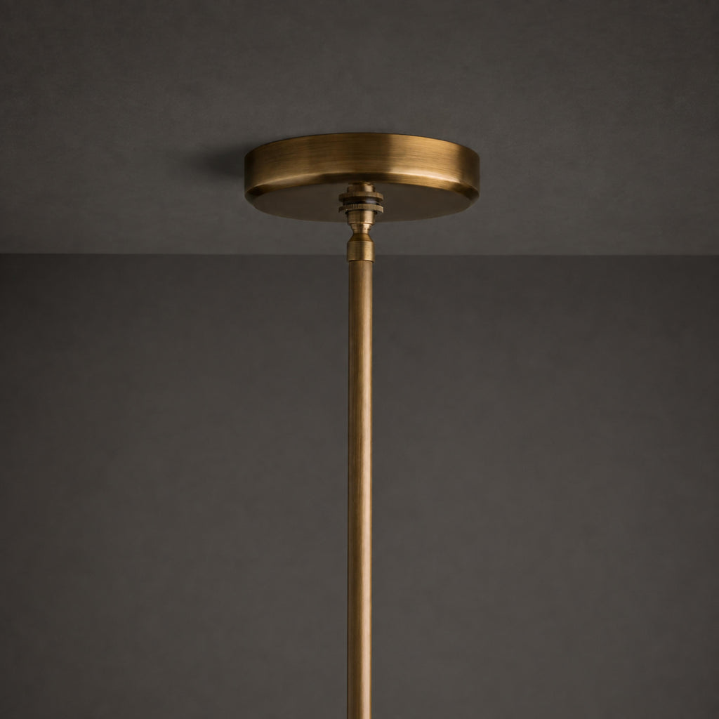 Naturlig pendellampe i alabaststen med antik messingfinish – 46 cm eller 76 cm | ribuella