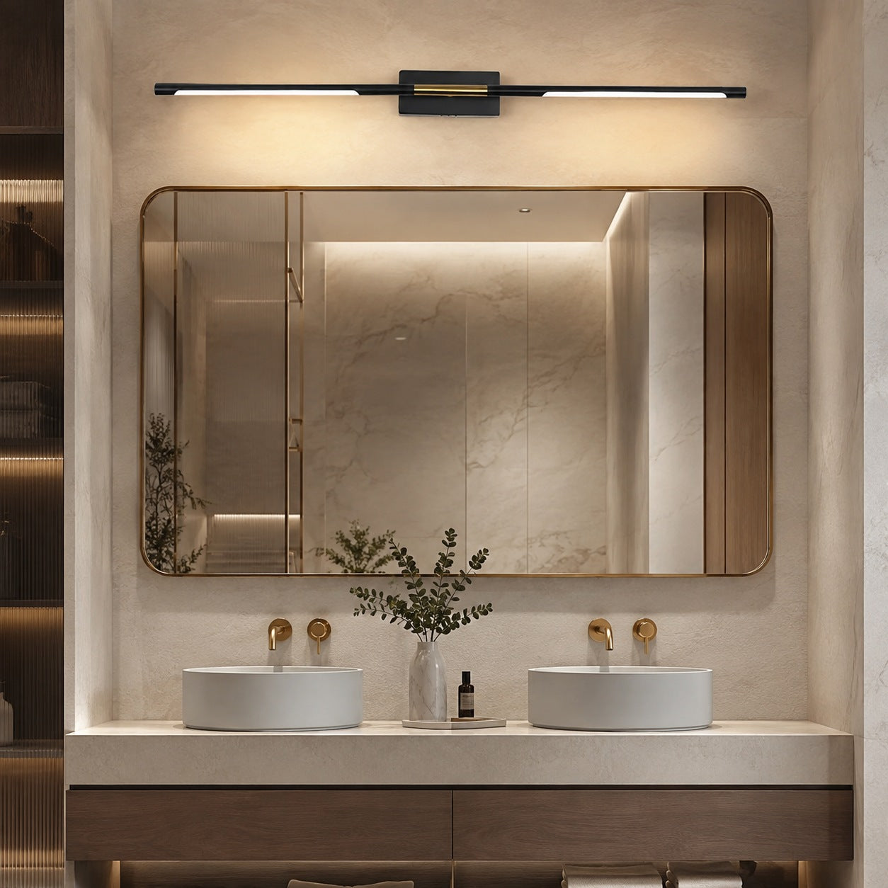 Modern Bathroom Vanity Light Bar Wall Mounted Black Acrylic LED Fixture Dimmable 6W 110V | ribuella