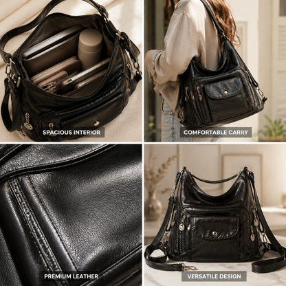 Supple Leather Convertible Tote Bag (Magnetic Closure) | ribuella