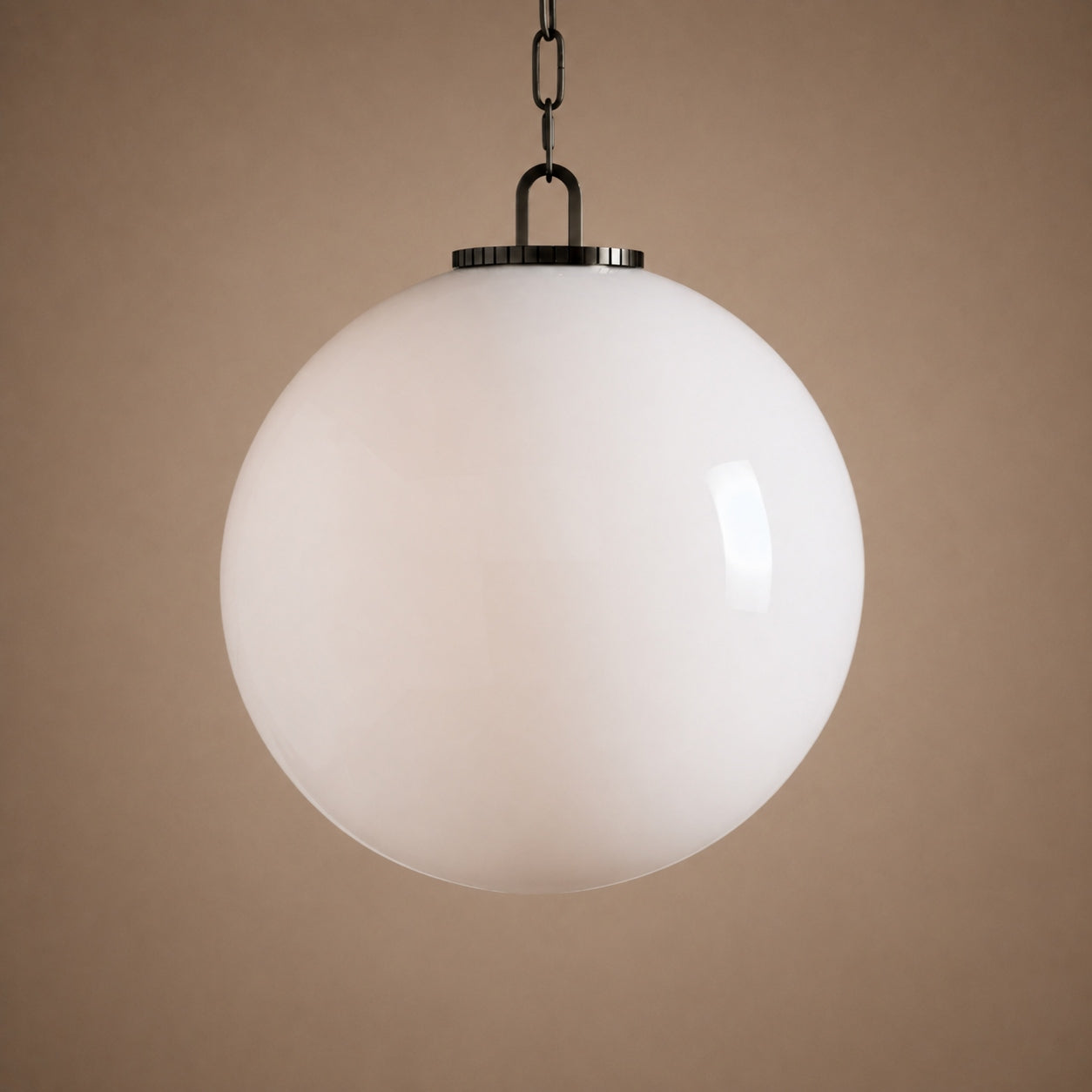 Modern Glass Globe Pendant Light with Chain – Brass or Bronze, Clear or Milk Glass | ribuella