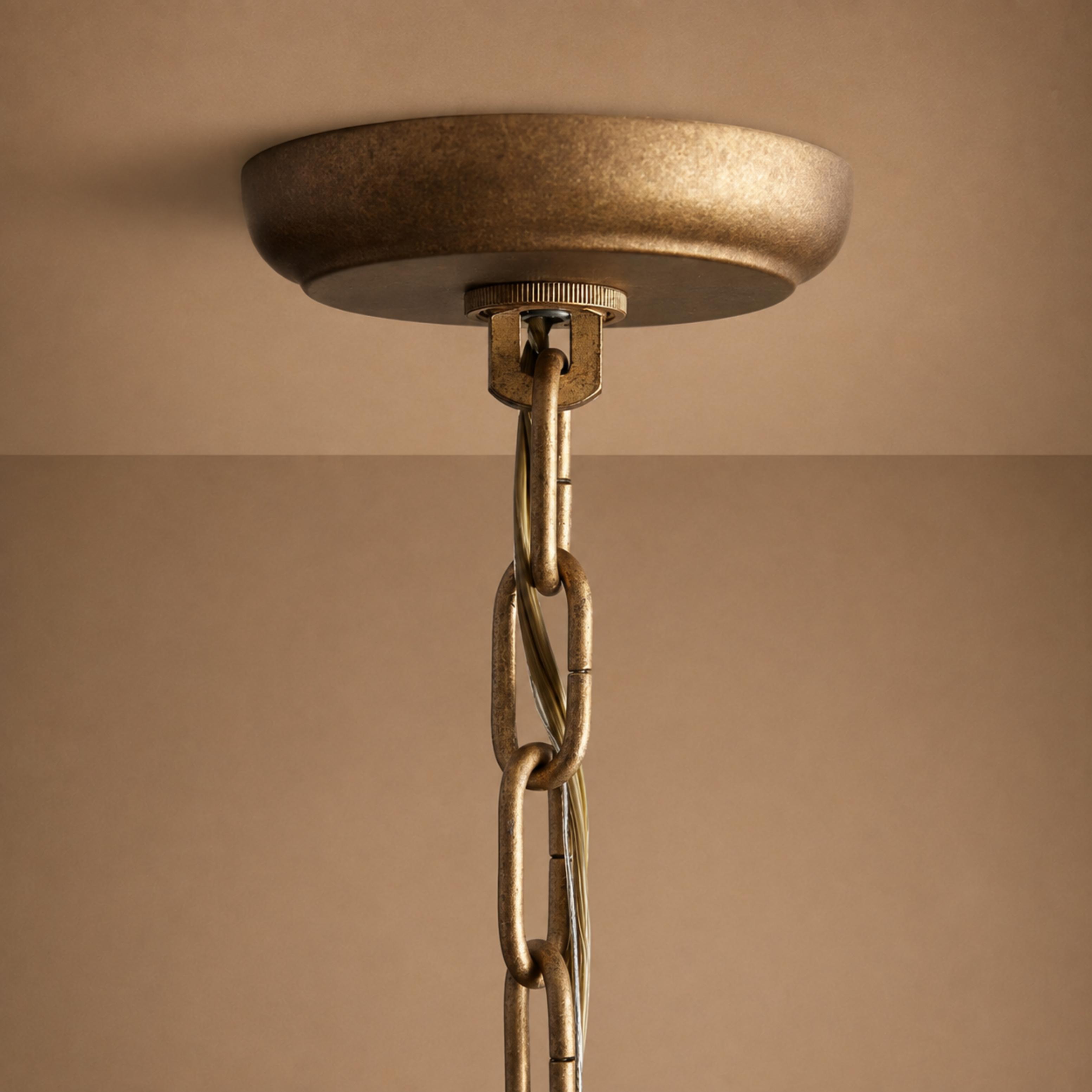 Antique Brass Crystal Round Chandelier – Small or Large Statement Ceiling Light | ribuella