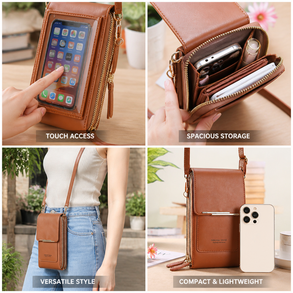 Touchscreen Rear-Pocket Convertible Crossbody Phone Bag | ribuella