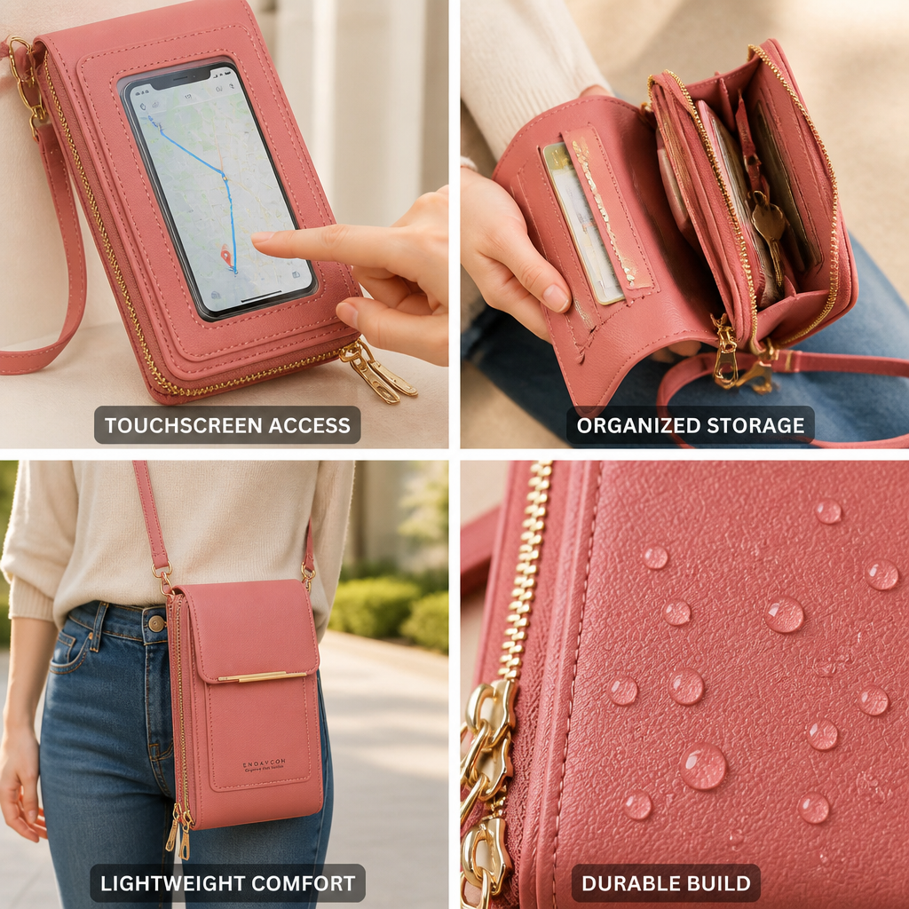 Touchscreen Window Front-Pocket Crossbody Bag | ribuella