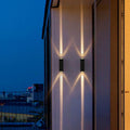 Modern Waterproof LED Wall Light, Outdoor Rated Black Rectangular Lamp